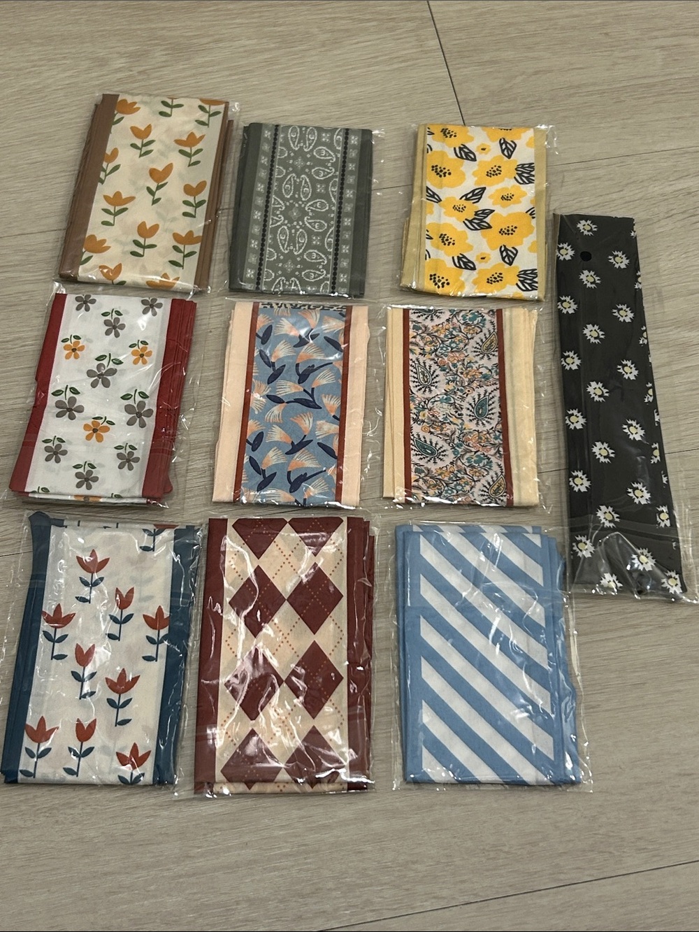 Purse Satin Scarf Set of 10 #15—Various Patterns and Colors